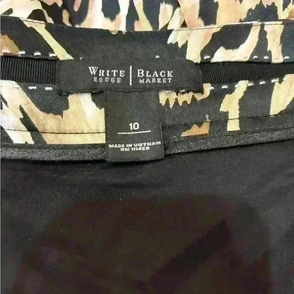 White House Black Market animal print satin a lined skirt. Size 10. - Picture 2 of 5